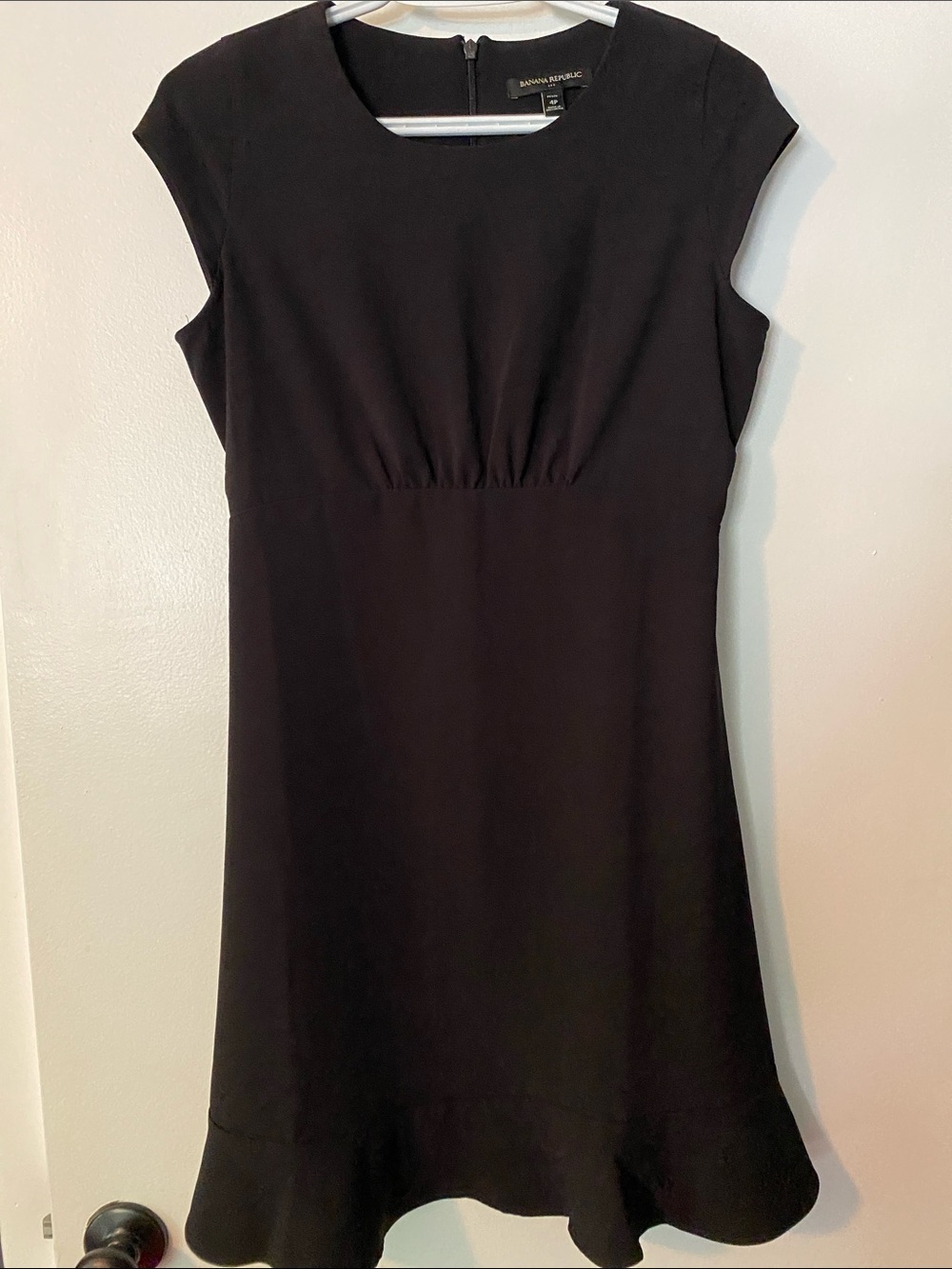 Banana Republic Black Cap Sleeve Midi Sheath Dress
